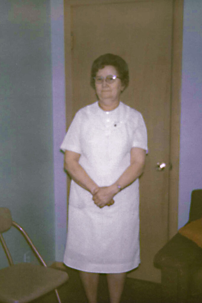Myrtle Espe ready for work