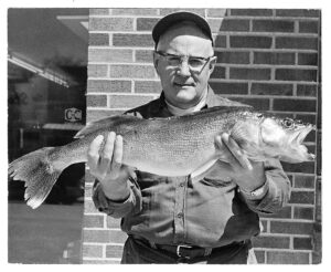 Omer and walleye he caught in the Roseau River