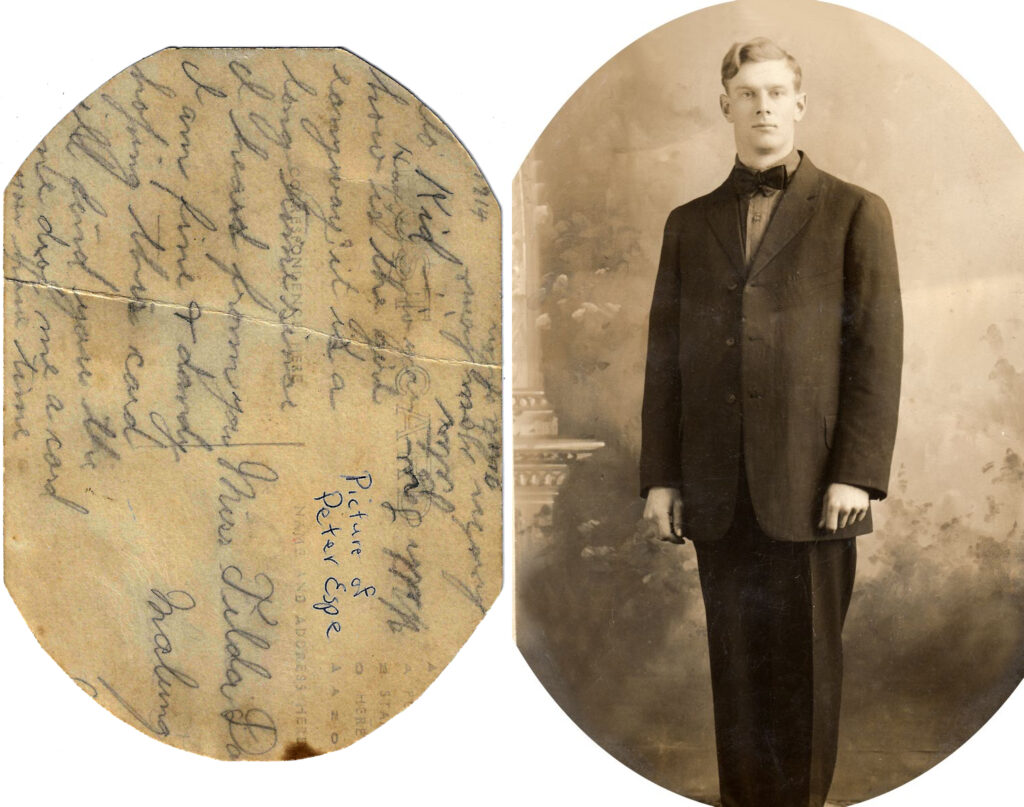 Postcard from Peter to Thilda in 1914