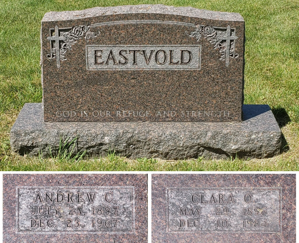 Andrew & Clara Eastvold grave stones